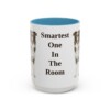 15oz Funny Border Collie Mug, Light Blue, front view