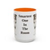 15oz Funny Border Collie Mug, Orange, front view