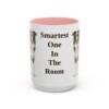 15oz Funny Border Collie Mug, Pink, front view