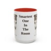 15oz Funny Border Collie Mug, Red, front view