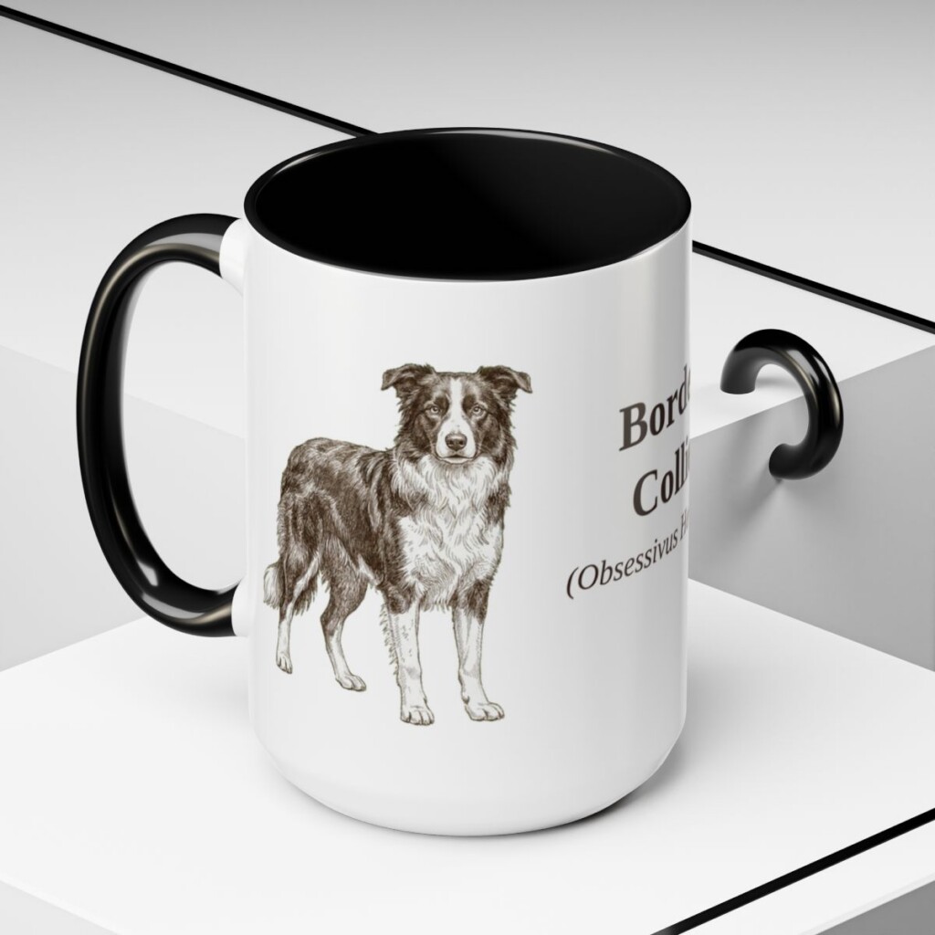 15oz-border-collie-mug-latin-black-context-2 15oz Border Collie Latin Mug, Black, lifestyle photo