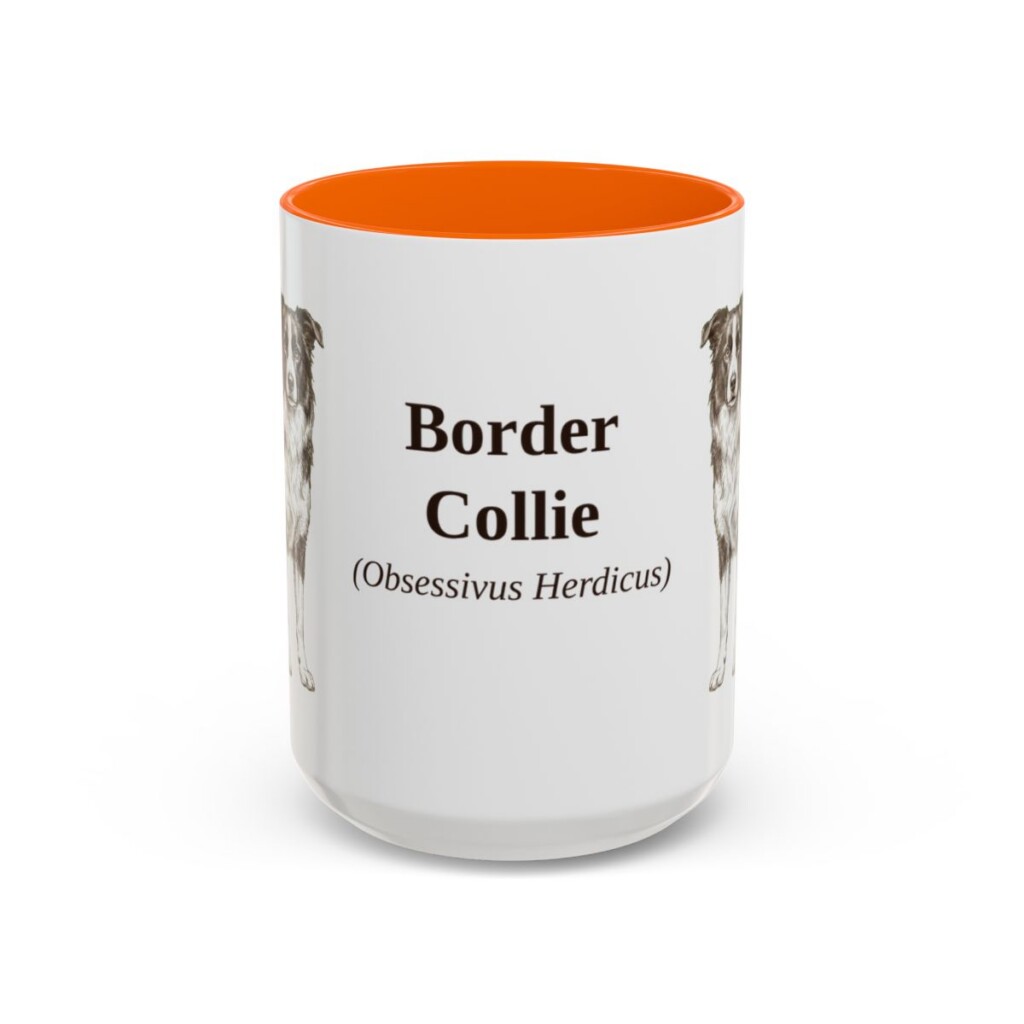 15oz-border-collie-mug-latin-orange 15oz Border Collie Latin Mug, Orange, front view