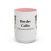 15oz-border-collie-mug-latin-pink 15oz Border Collie Latin Mug, Pink, front view