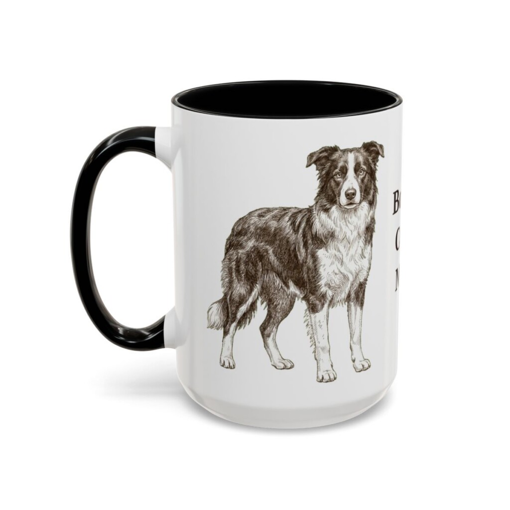15oz-border-collie-mug-mom-black-left 15oz Border Collie Dog Mom Mug, Black, left side view