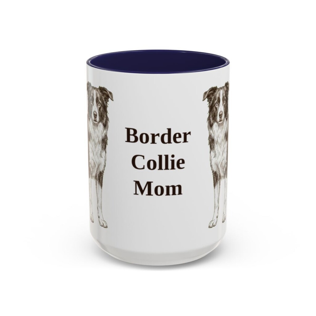15oz-border-collie-mug-mom-navy 15oz Border Collie Dog Mom Mug, Navy, front view