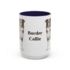 15oz Border Collie Mug, Navy, front view