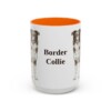 15oz Border Collie Mug, Orange, front view