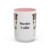 15oz Border Collie Mug, Pink, front view