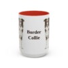 15oz Border Collie Mug, Red, front view