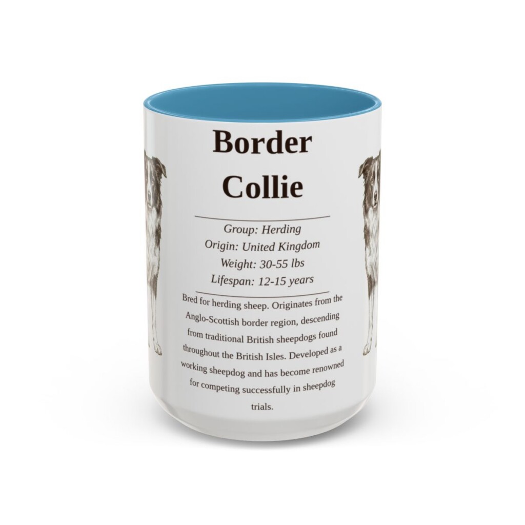 15oz-border-collie-mug-writeup-light-blue 15oz Border Collie Mug, Light Blue, front view