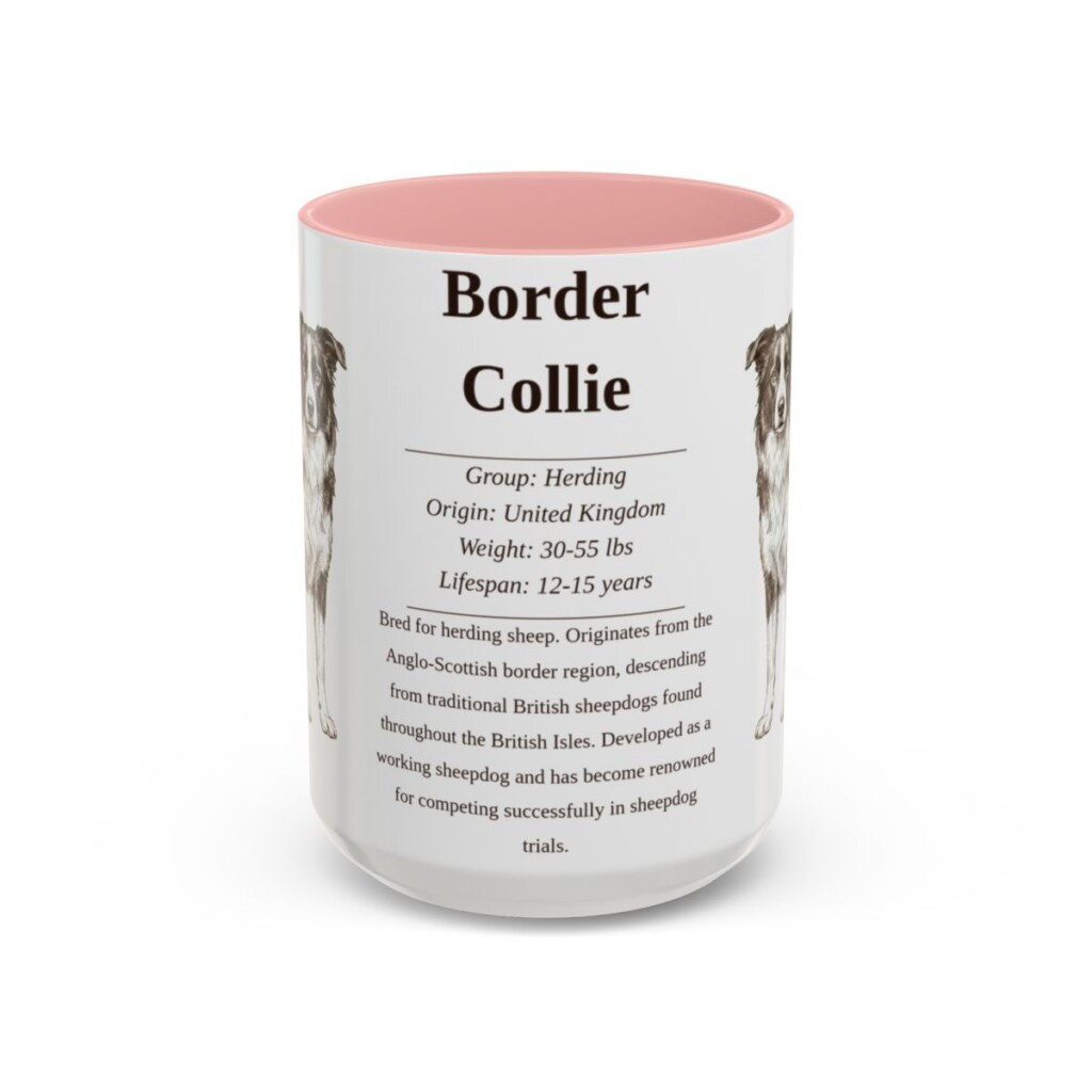 15oz-border-collie-mug-writeup-pink 15oz Border Collie Mug, Pink, front view