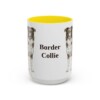 15oz Border Collie Mug, Yellow, front view