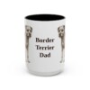 15oz Border Terrier Dog Dad Mug, Black, front view