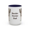 15oz Border Terrier Dog Dad Mug, Navy, front view