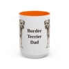 15oz Border Terrier Dog Dad Mug, Orange, front view