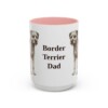 15oz Border Terrier Dog Dad Mug, Pink, front view
