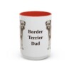 15oz Border Terrier Dog Dad Mug, Red, front view
