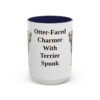 15oz Funny Border Terrier Mug, Navy, front view