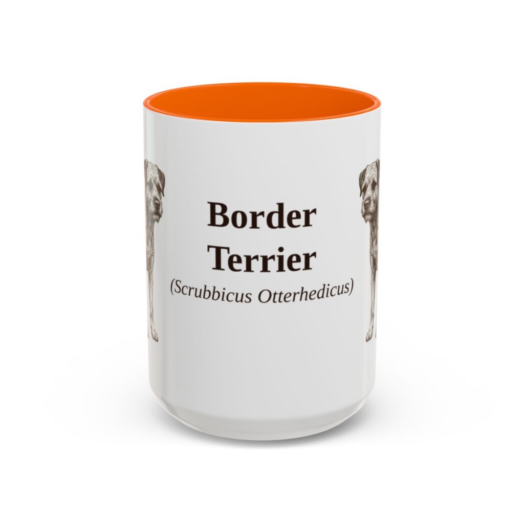 15oz border terrier mug, Orange