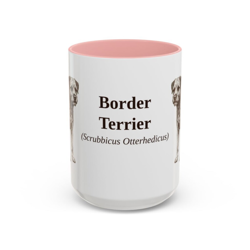 15oz border terrier mug, Pink