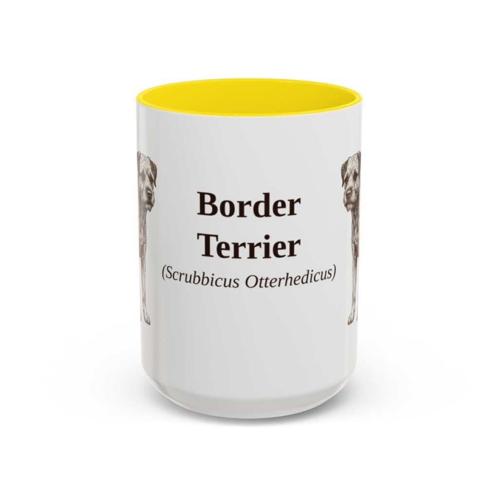 15oz border terrier mug, Yellow