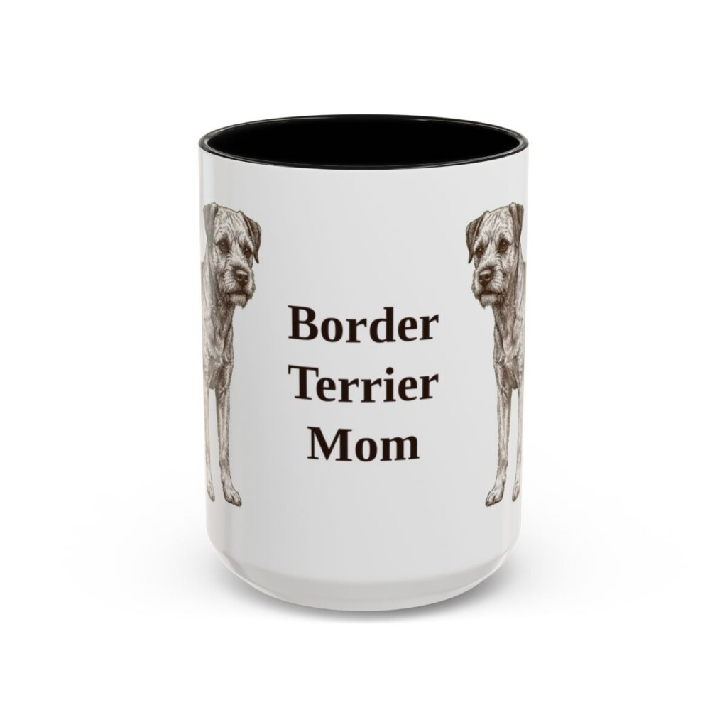 15oz border terrier mug, Black