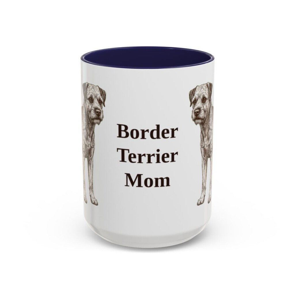 15oz border terrier mug, Navy