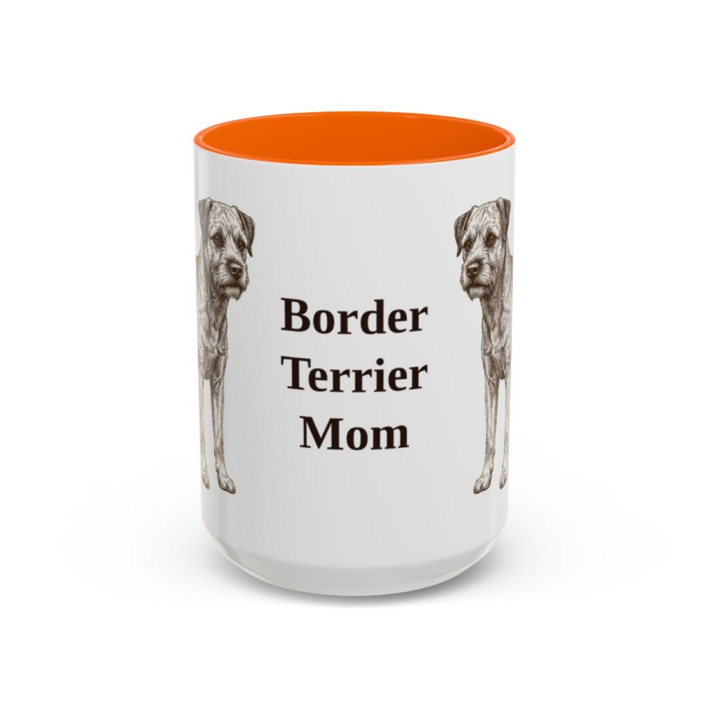 15oz border terrier mug, Orange