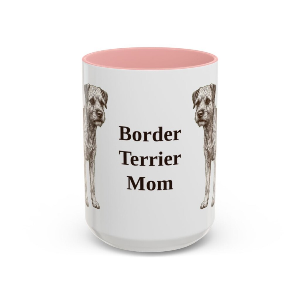 15oz border terrier mug, Pink