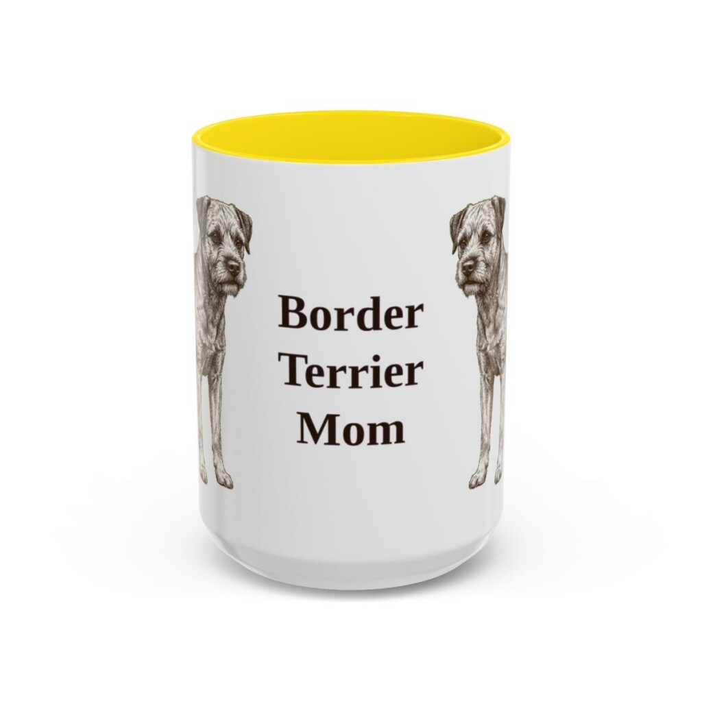 15oz border terrier mug, Yellow