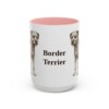 15oz Border Terrier Mug, Pink, front view