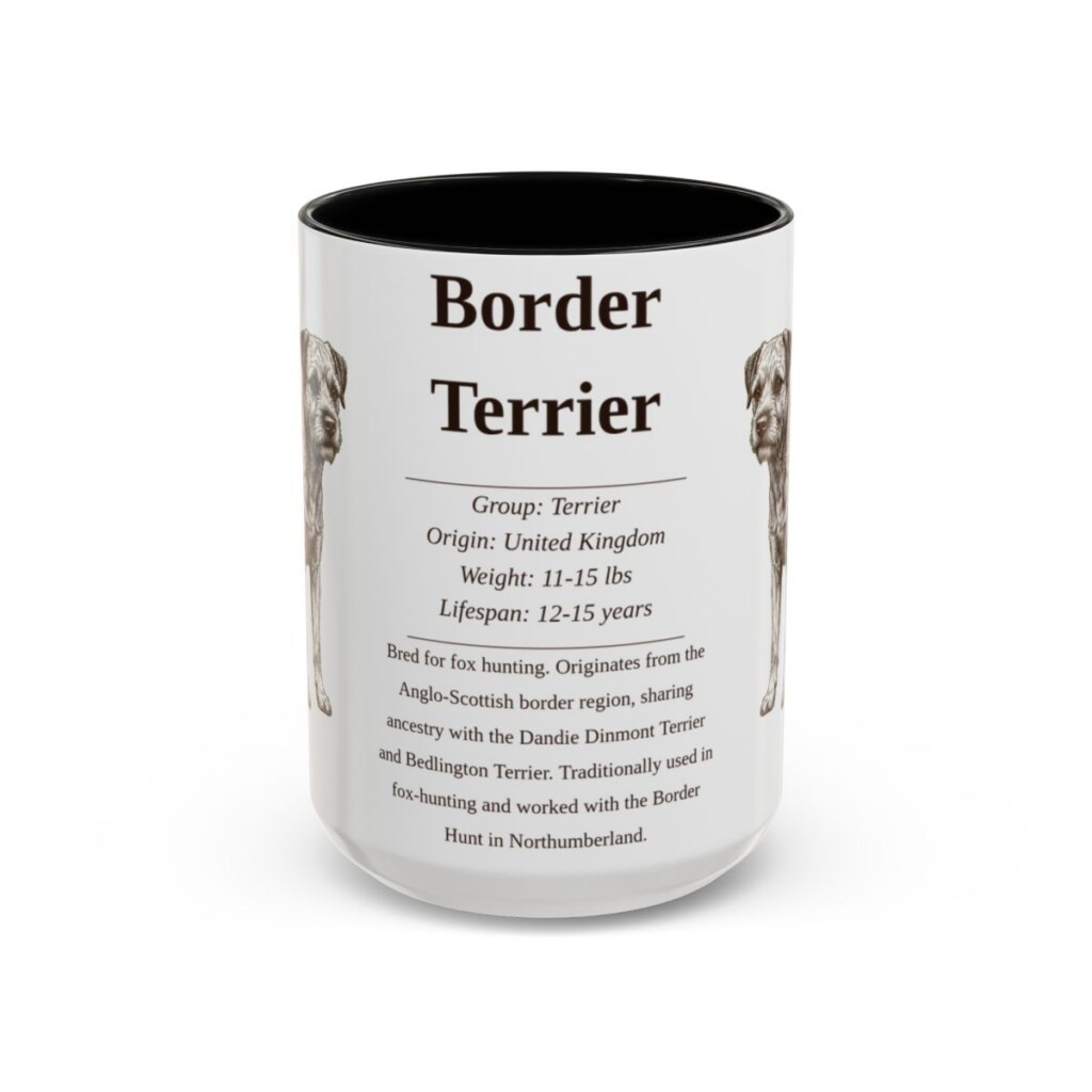 15oz border terrier mug, Black