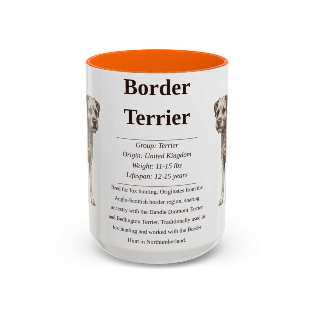 15oz border terrier mug, Orange