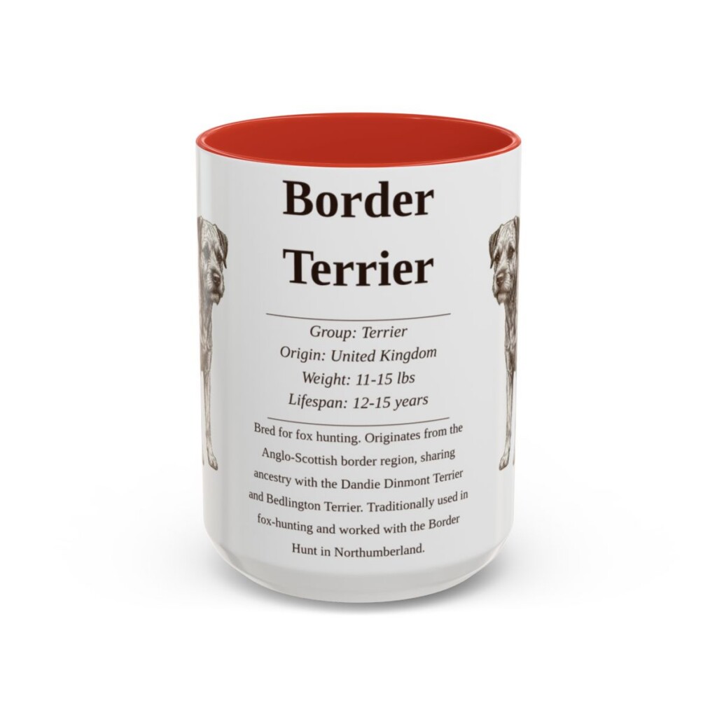 15oz border terrier mug, Red