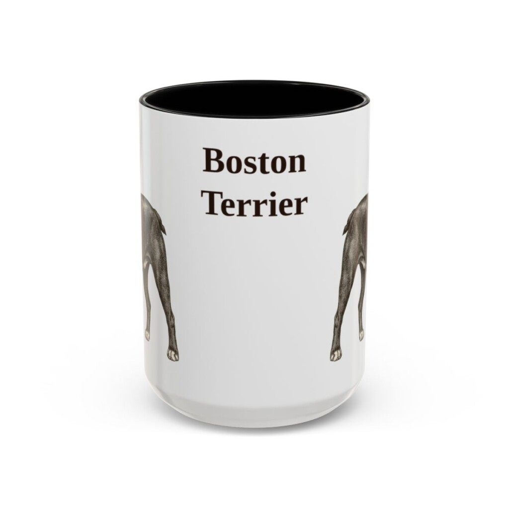 15oz Boston Terrier Mug, Black, front view