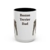 15oz Boston Terrier Dog Dad Mug, Black, front view