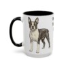 15oz Boston Terrier Dog Dad Mug, Black, left side view
