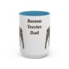 15oz Boston Terrier Dog Dad Mug, Light Blue, front view