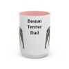 15oz Boston Terrier Dog Dad Mug, Pink, front view