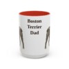 15oz Boston Terrier Dog Dad Mug, Red, front view