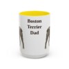 15oz Boston Terrier Dog Dad Mug, Yellow, front view