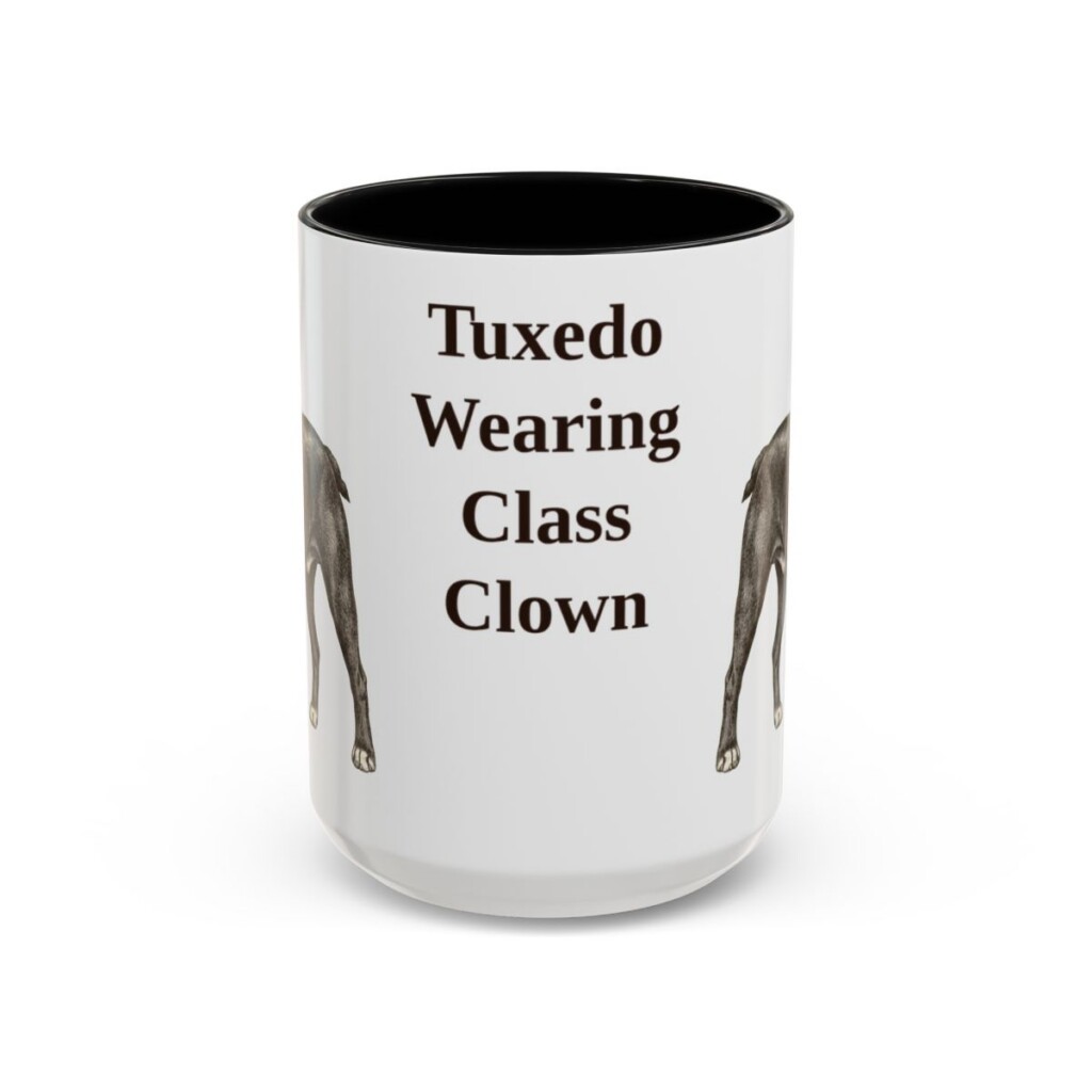 15oz Funny Boston Terrier Mug, Black, front view