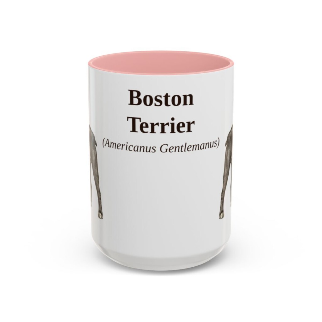 15oz-boston-terrier-mug-latin-pink 15oz Boston Terrier Latin Mug, Pink, front view