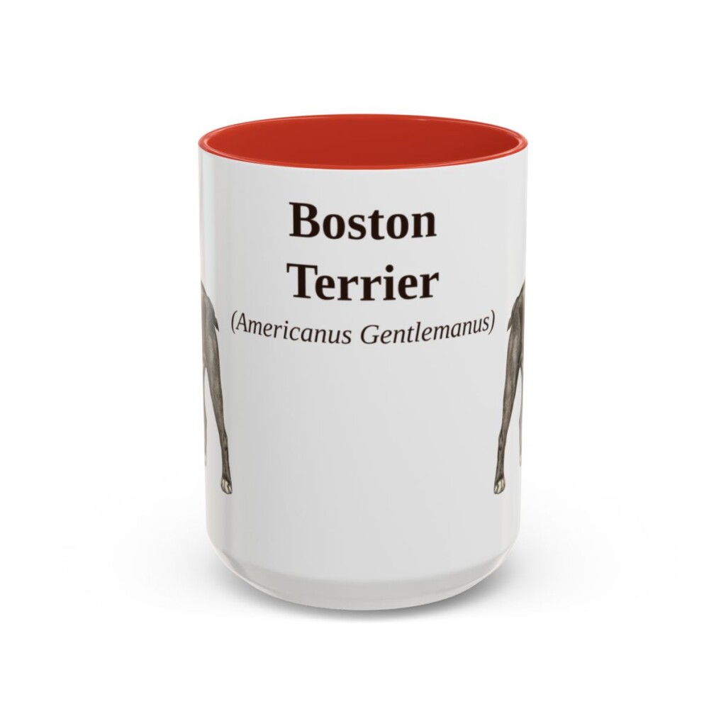 15oz-boston-terrier-mug-latin-red 15oz Boston Terrier Latin Mug, Red, front view