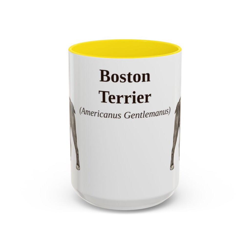 15oz-boston-terrier-mug-latin-yellow 15oz Boston Terrier Latin Mug, Yellow, front view