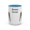 15oz Boston Terrier Mug, Light Blue, front view
