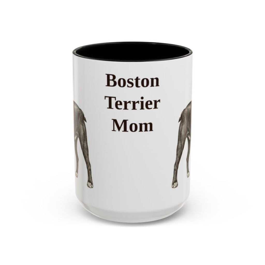 15oz boston terrier mug, Black