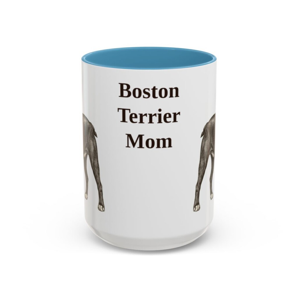 15oz boston terrier mug, Light Blue