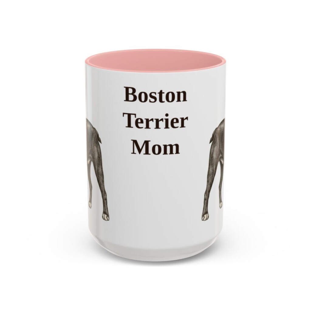 15oz boston terrier mug, Pink
