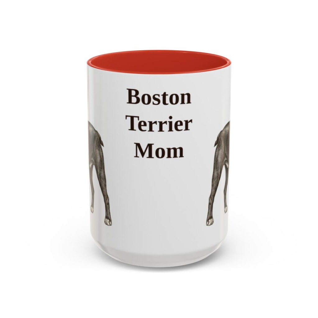 15oz boston terrier mug, Red